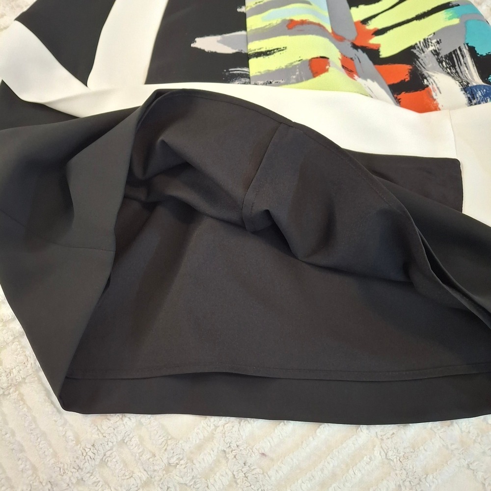 BCBG MAX AZRIA Womens 4 Alessandra Dress Black Abstract Colorblock Sheath NWT - Picture 7 of 10